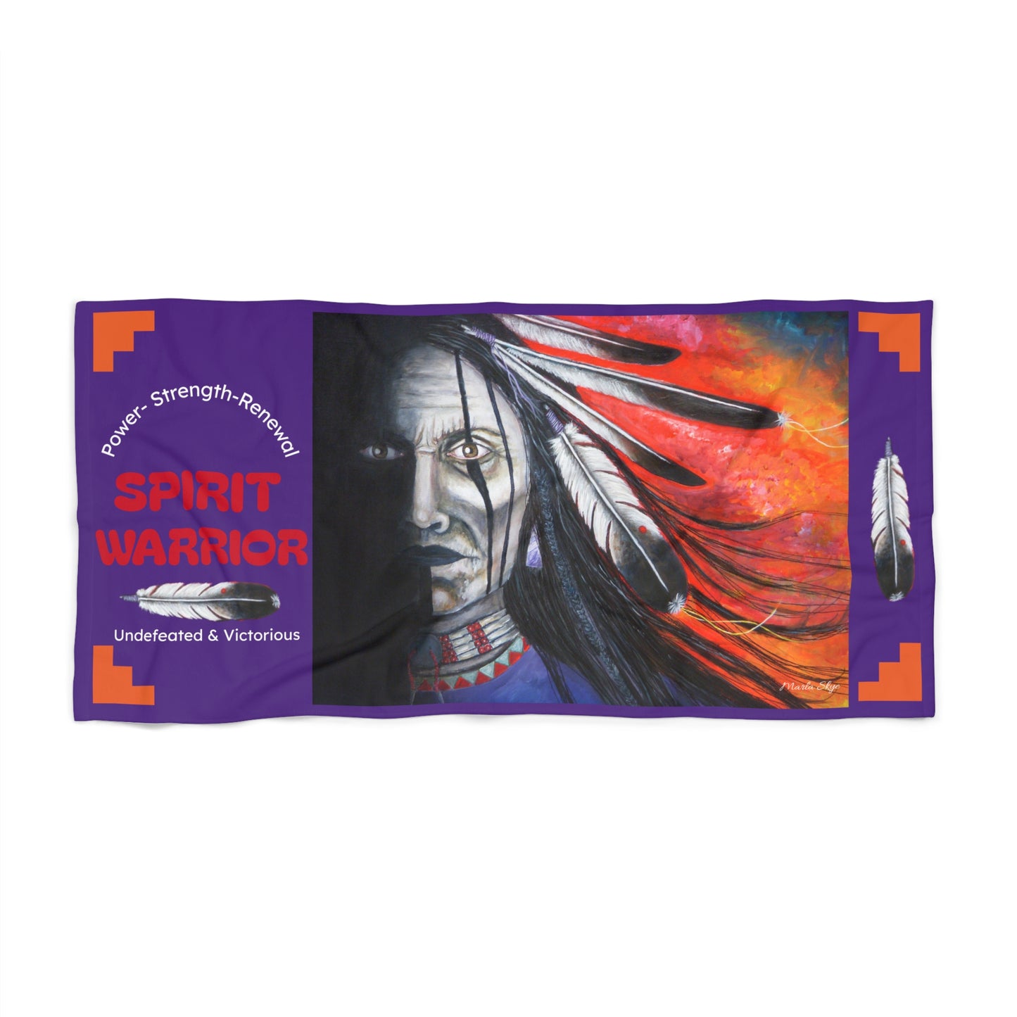 Beach Towel - "Spirit Warrior" art by Marla Skye