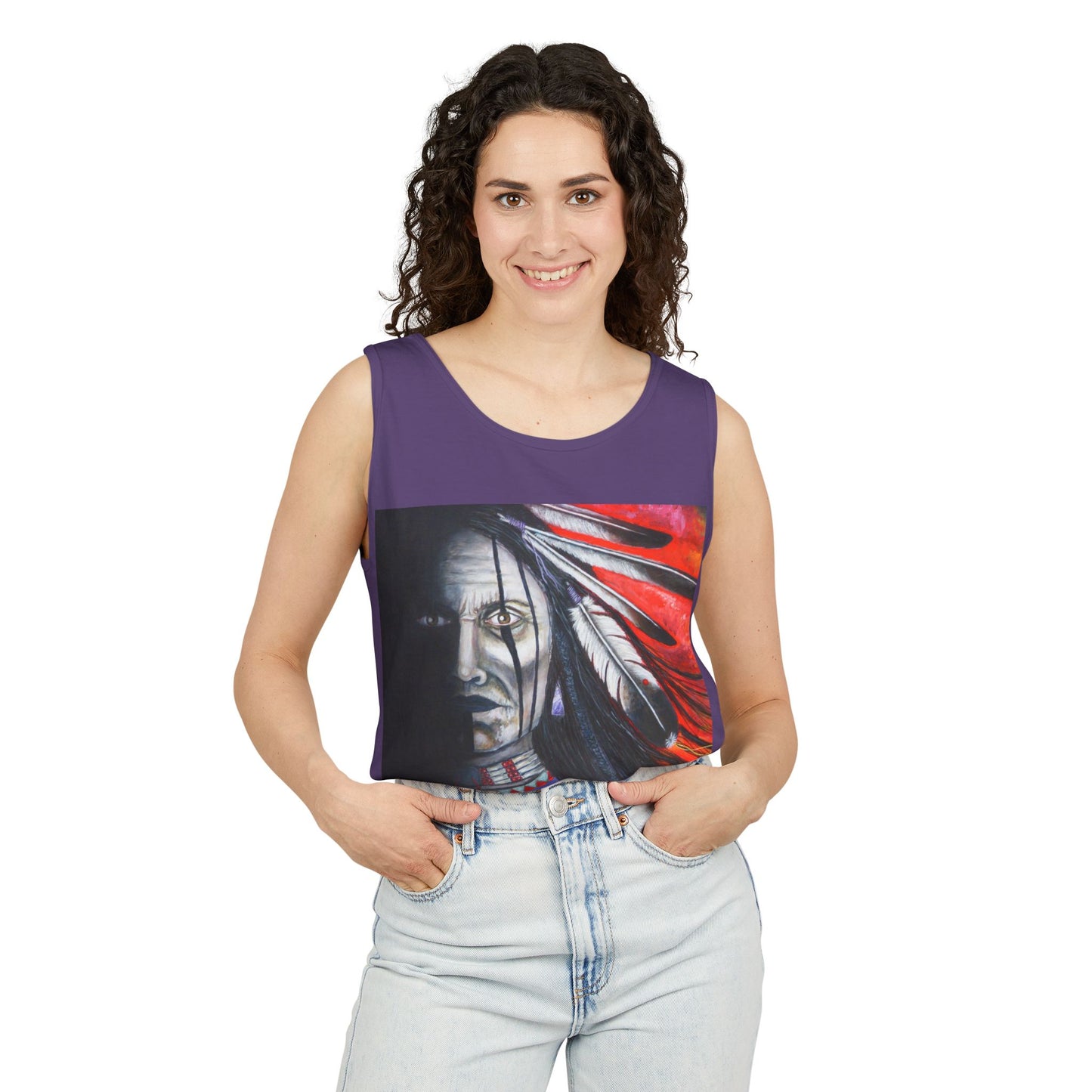 Tank Top Spirit Warrior Artwork by Marla Skye Unisex Garment-Dyed Tank Top