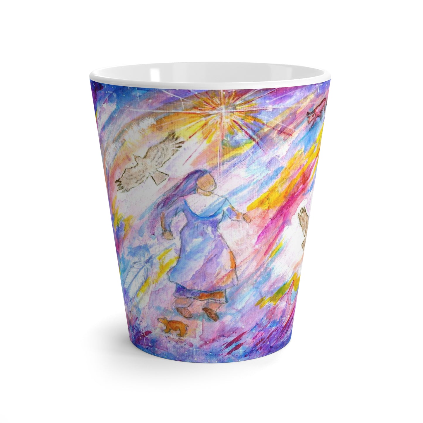 Vibrant Latte Mug with Art by Marla Skye,  Coffee Cup for Dreamers