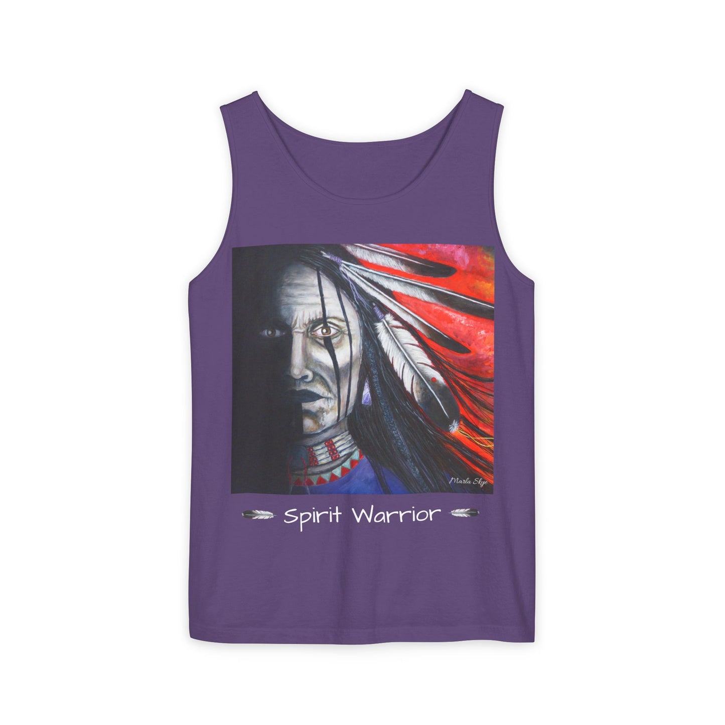 Tank Top Spirit Warrior Artwork by Marla Skye Unisex Garment-Dyed Tank Top