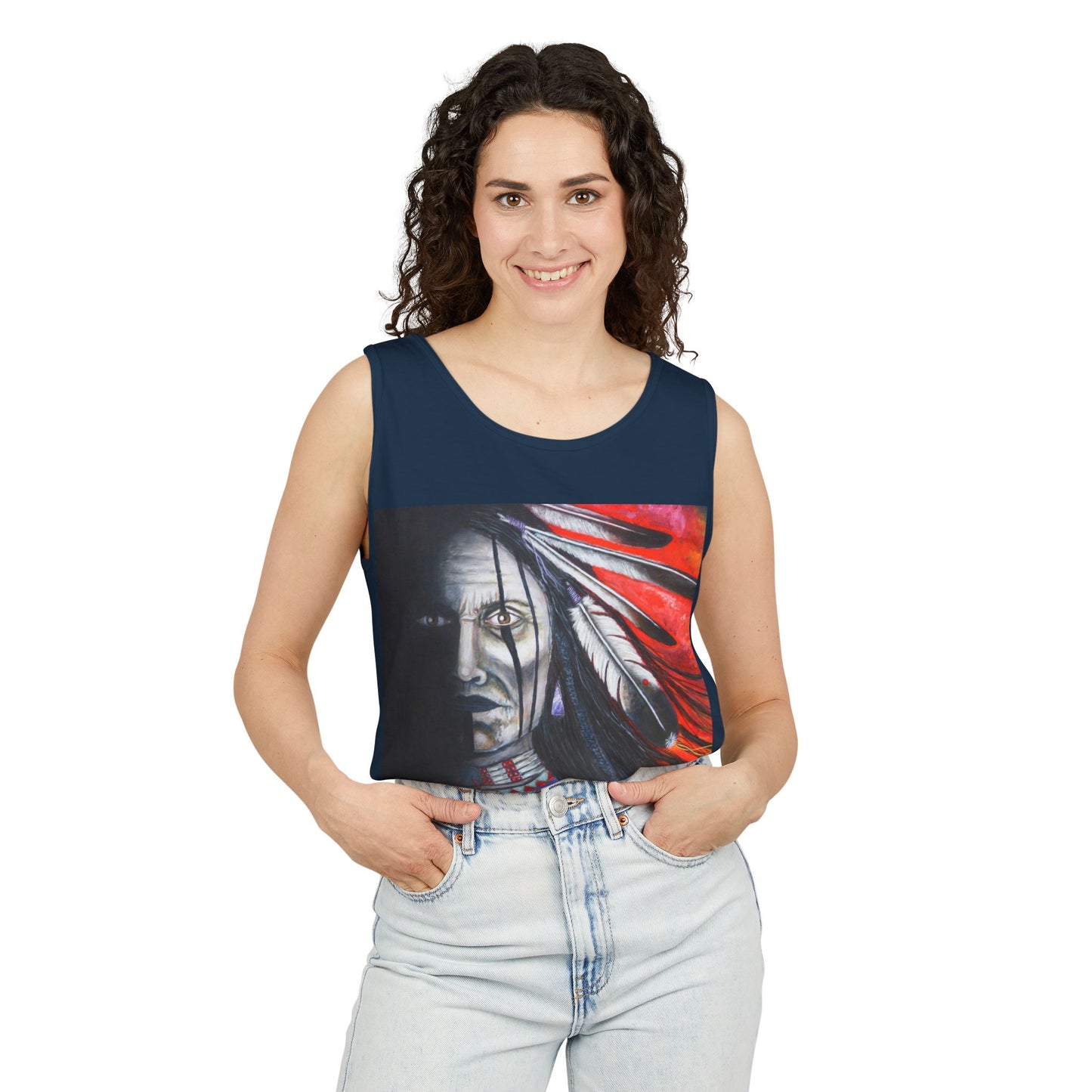 Tank Top Spirit Warrior Artwork by Marla Skye Unisex Garment-Dyed Tank Top