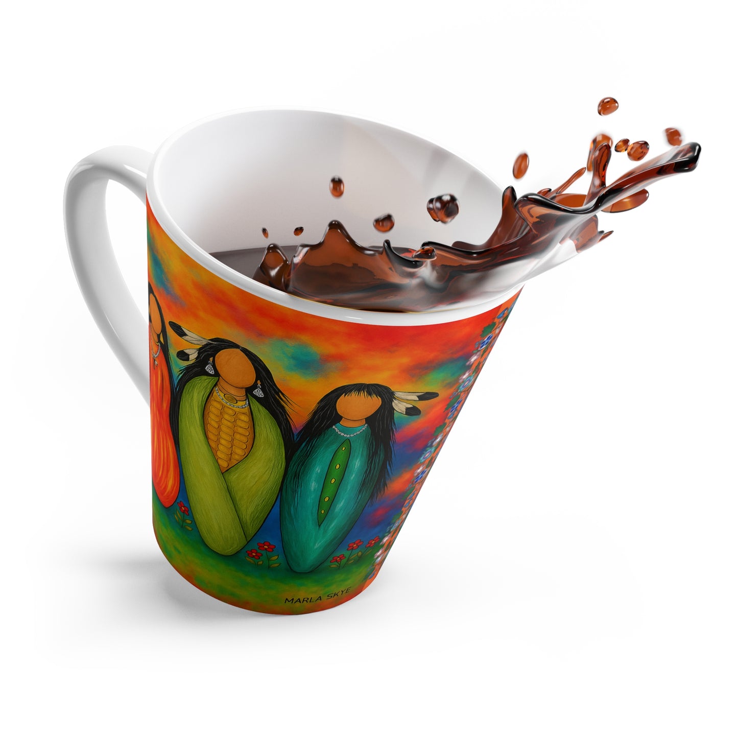 Vibrant Latte Mug  "Three Sisters"