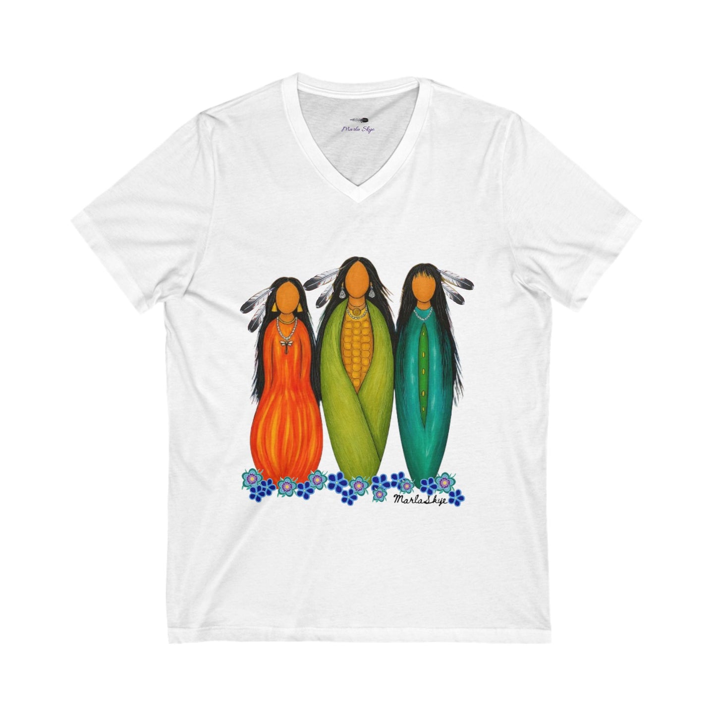 Vibrant Three Sisters V-Neck Tee