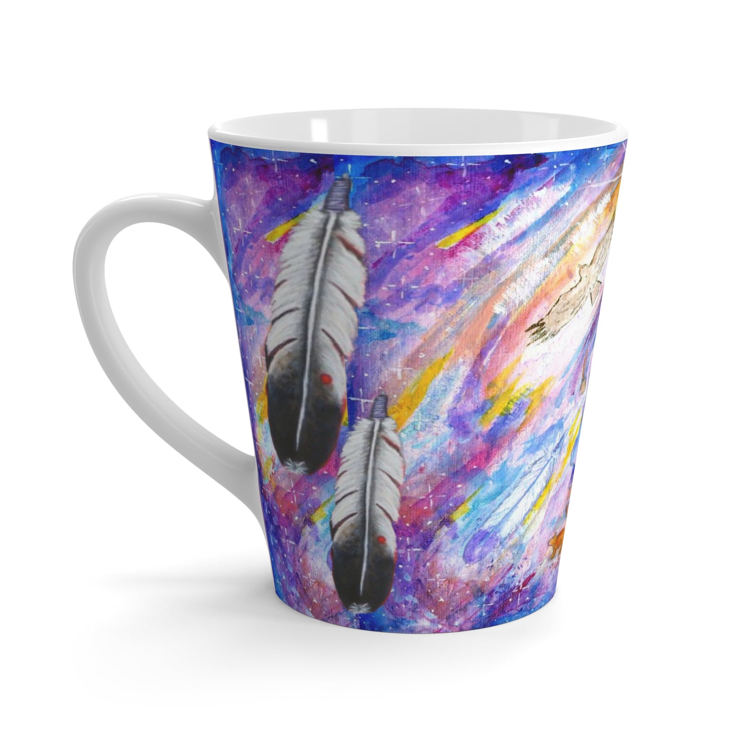 Vibrant Latte Mug with Art by Marla Skye,  Coffee Cup for Dreamers