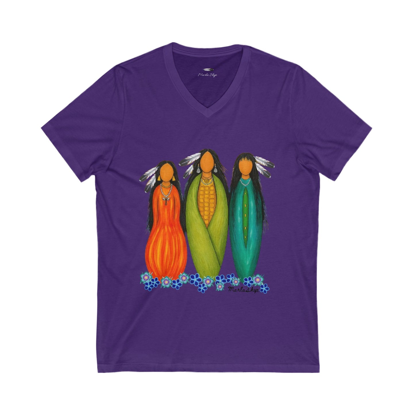 Vibrant Three Sisters V-Neck Tee