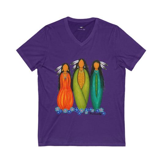 Vibrant Three Sisters V-Neck Tee