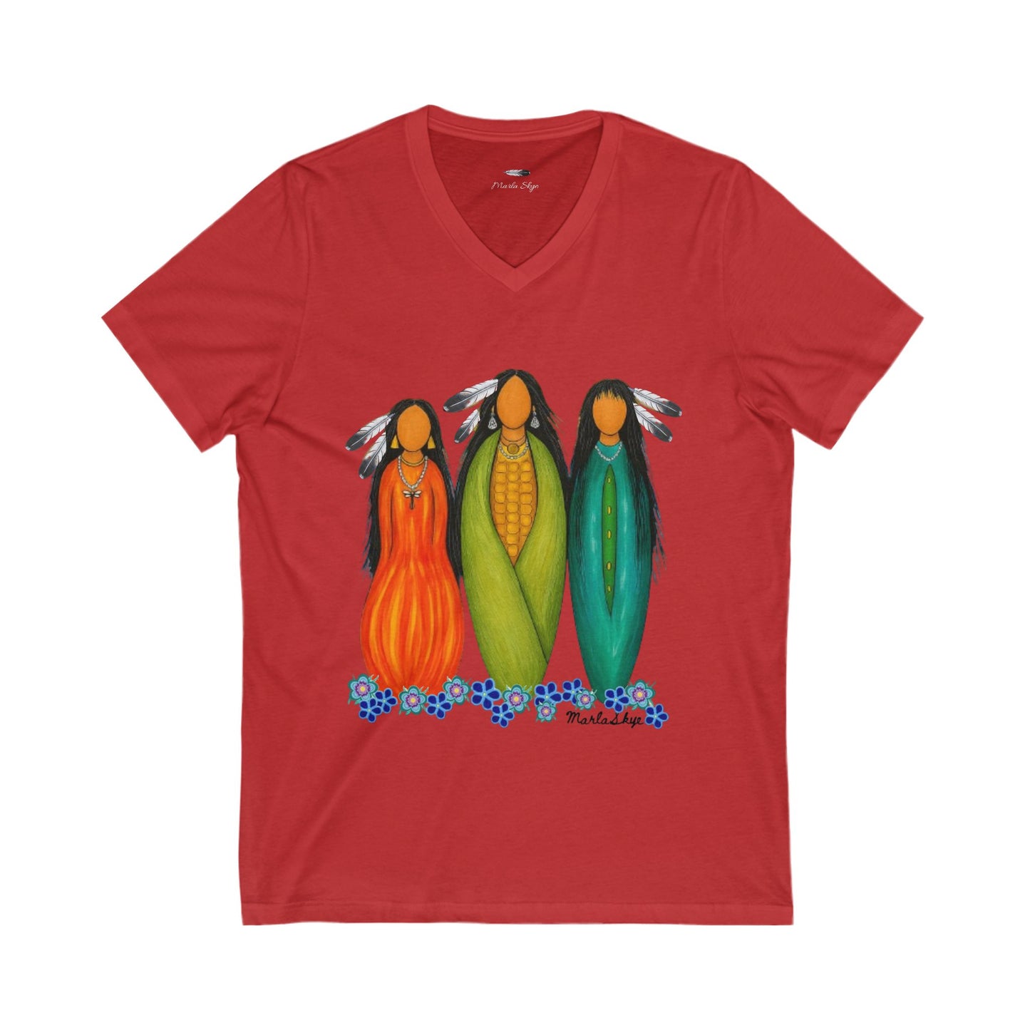 Vibrant Three Sisters V-Neck Tee