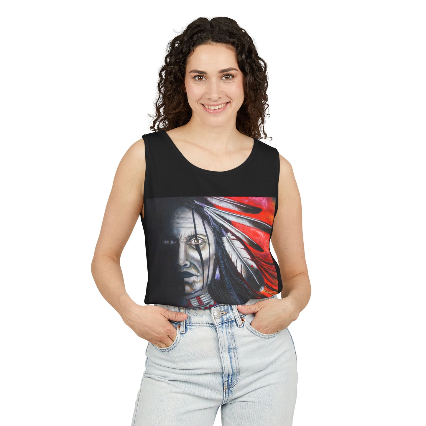 Tank Top Spirit Warrior Artwork by Marla Skye Unisex Garment-Dyed Tank Top