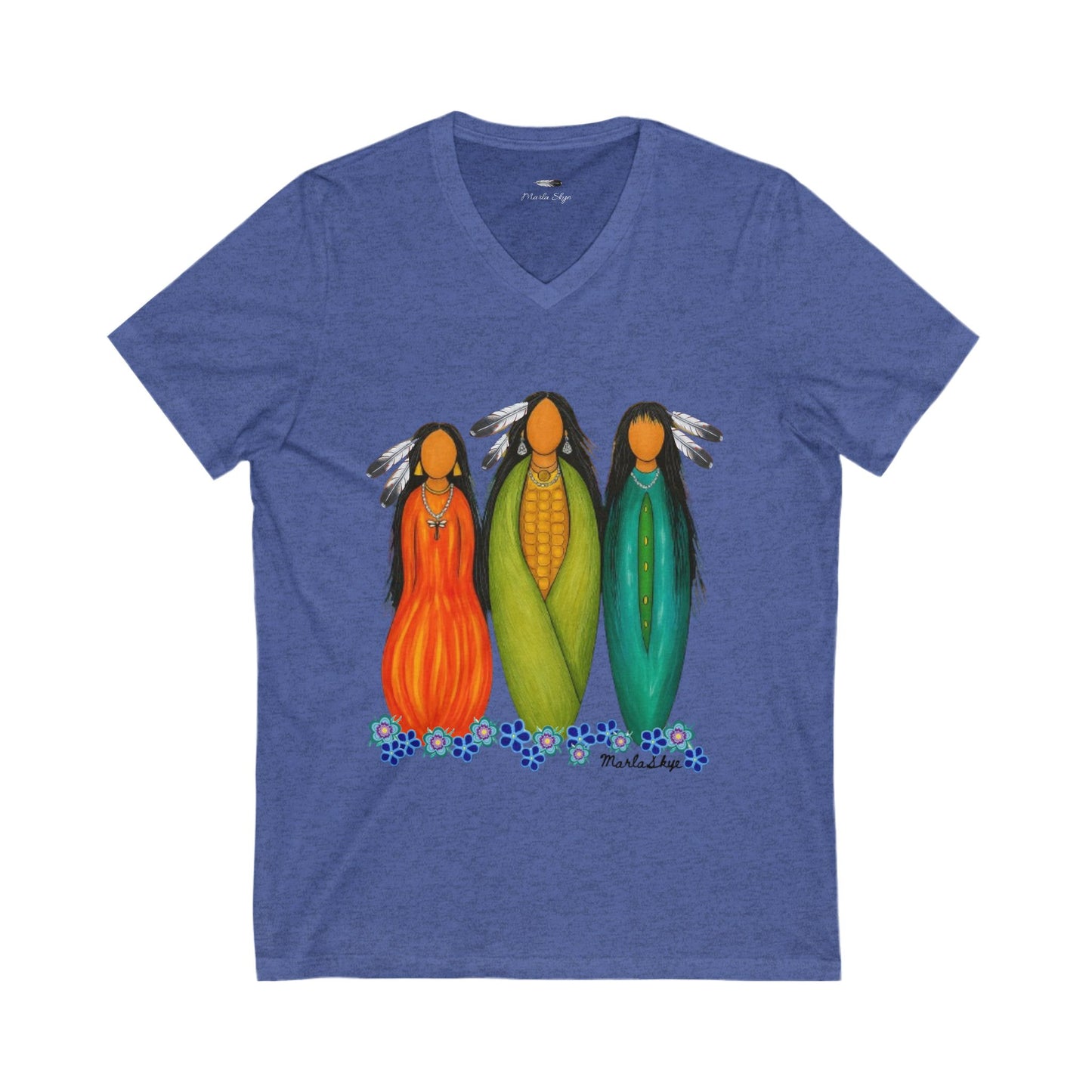 Vibrant Three Sisters V-Neck Tee