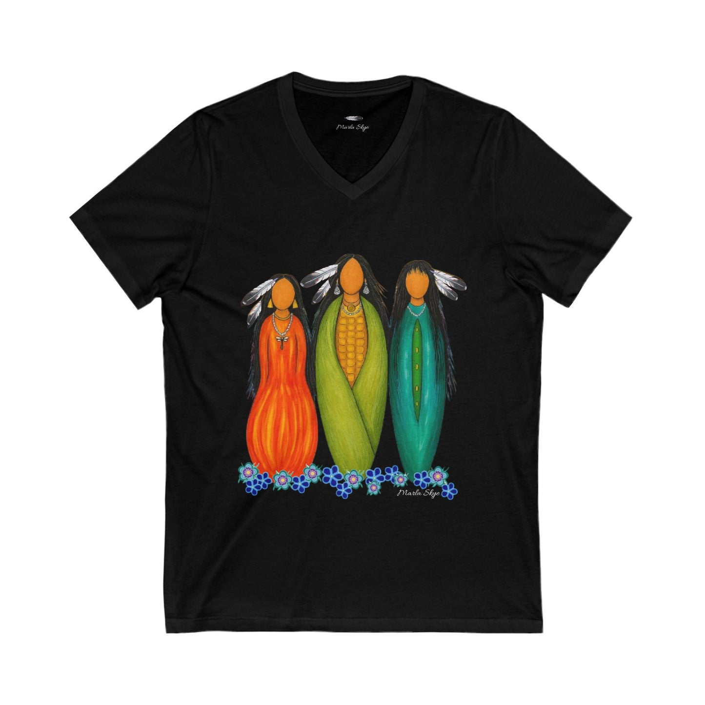 Vibrant Three Sisters V-Neck Tee