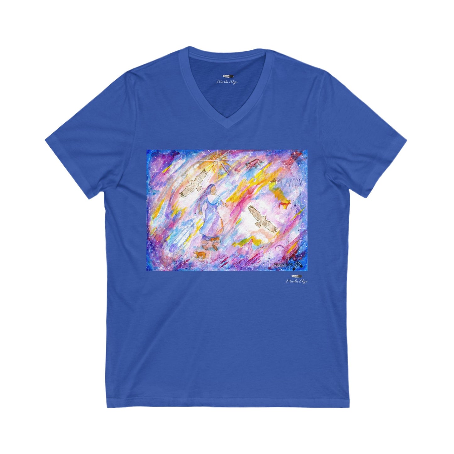 Vibrant V-Neck Tee, Dreams by Marla Skye
