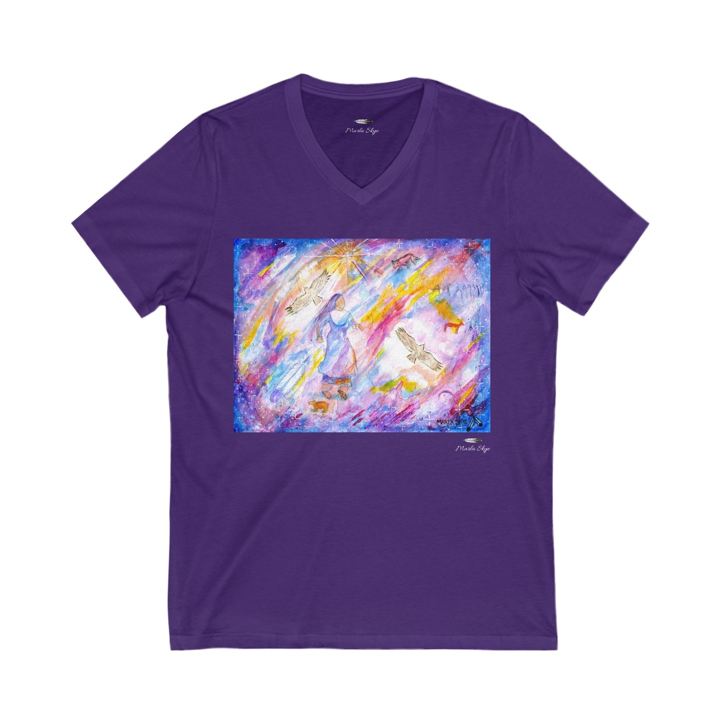 Vibrant V-Neck Tee, Dreams by Marla Skye