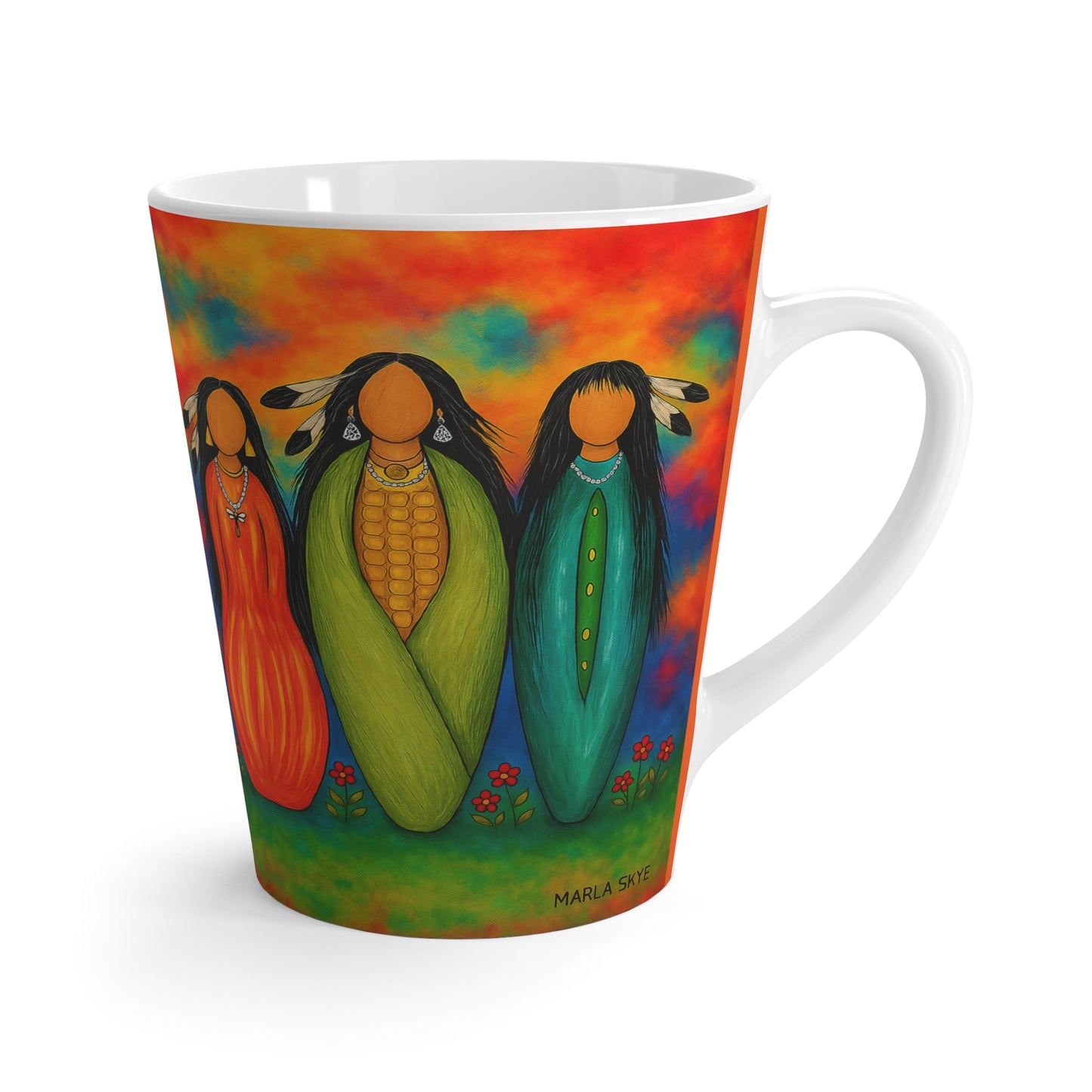 Vibrant Latte Mug  "Three Sisters"