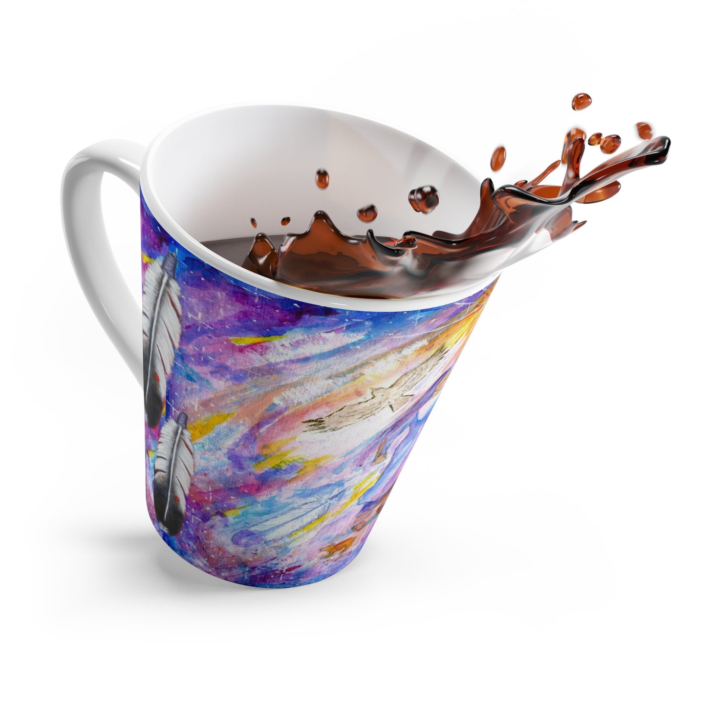 Vibrant Latte Mug with Art by Marla Skye,  Coffee Cup for Dreamers