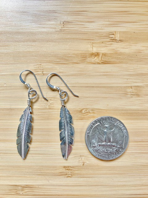 Sterling Silver Feather Earrings by Marla Skye
