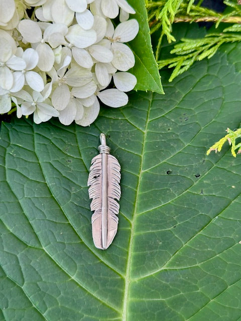 Feather Pendant Sterling Silver by Marla Skye