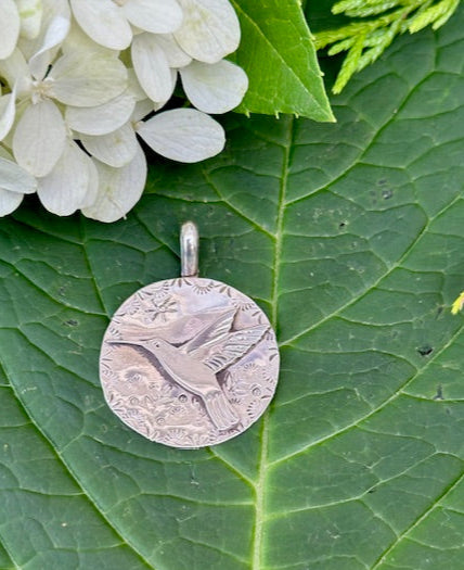 Hummingbird Pendant Sterling Silver by Marla Skye