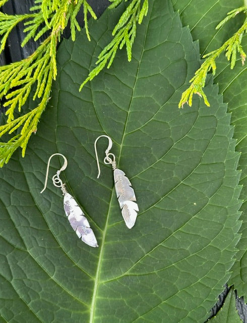 Sterling Silver Feather Earrings by Marla Skye