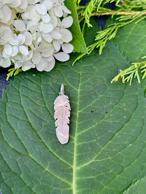 Feather Pendant Sterling Silver by Marla Skye